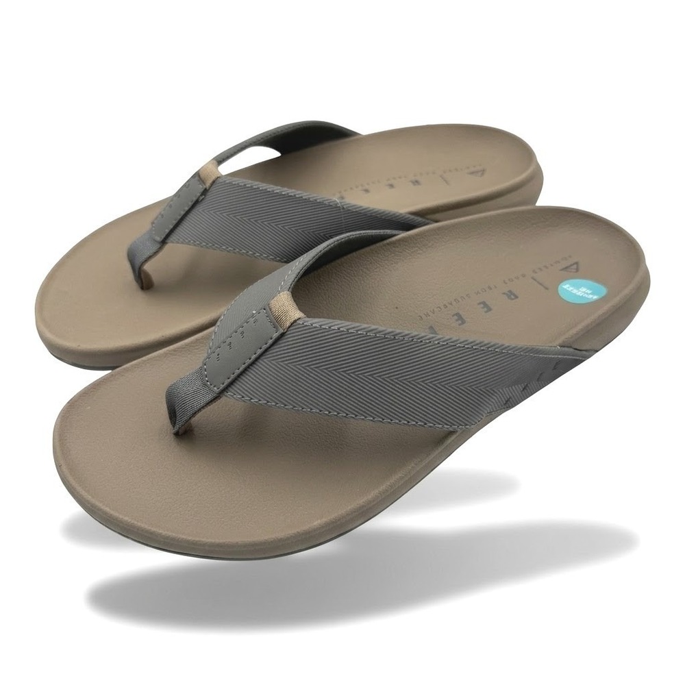 Reef The Raglan Men 11 Fossil Grey NEW CJ4020 Sugarcane EVA Flip Flop Sandals